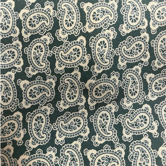 Vintage 90s Giorgio Armani 100% Silk Paisley Green Tie Wide 3.5in Made in Italy